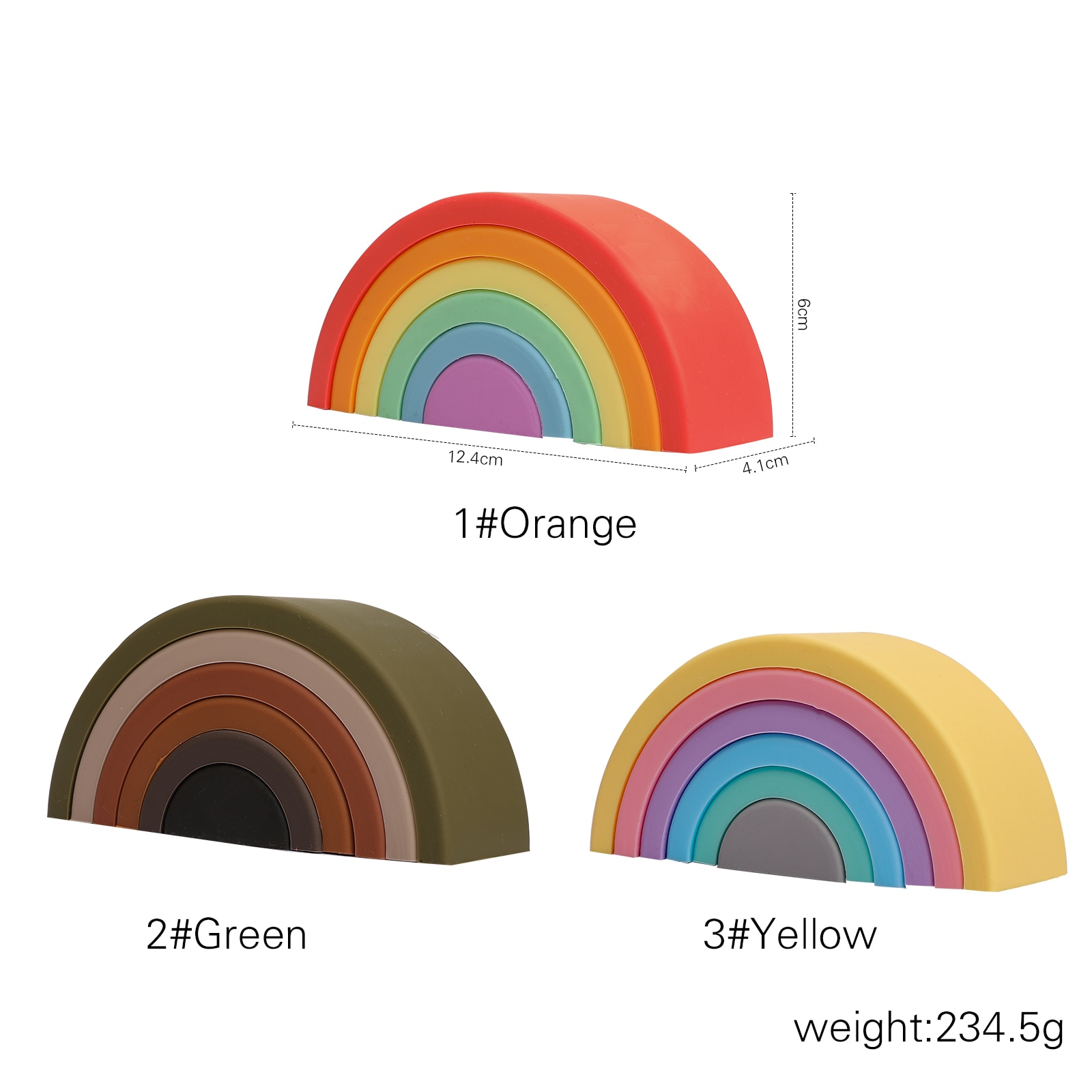 Silicone Kids Rainbow Building Blocks